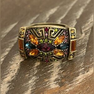 Heidi Daus Art Deco Swarovski Crystal Ring   Sz 6